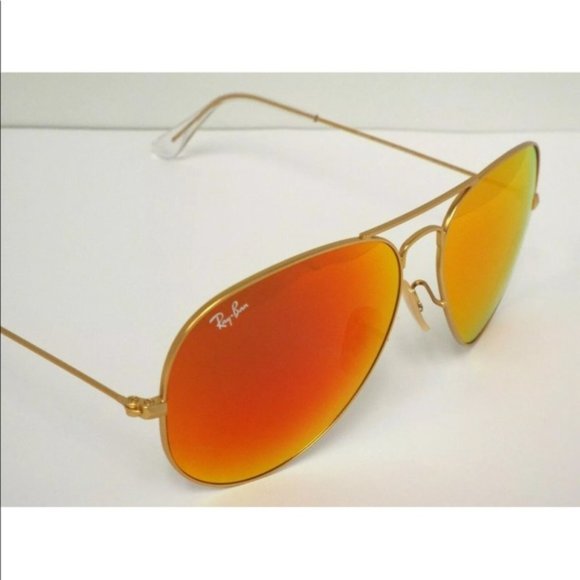Ray-Ban Accessories - Brand New Rayban Unisex aviator Sunglass 3025 Gold/Orange Mirror 58-14-130